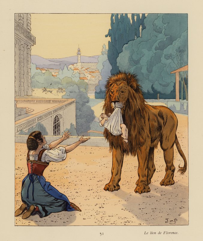 The lion of Florence by pseudonym for Onfray de Breville Jacques Job