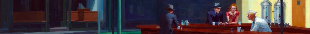 Nighthawks (Edward Hopper), Detail: Paar am Tresen