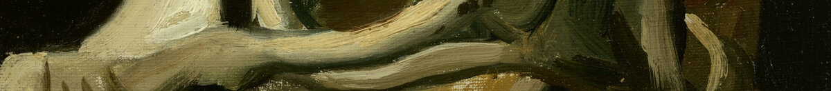 Head of a skeleton with a burning cigarette (Vincent van Gogh), Detail: Rippen und Schlüsselbein
