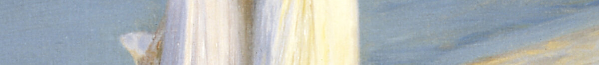 Summer evening on Skagen's beach. Anna Ancher and Marie Krøyer walking together. (Peder Severin Krøyer), Detail: Weiße Sommerkleider