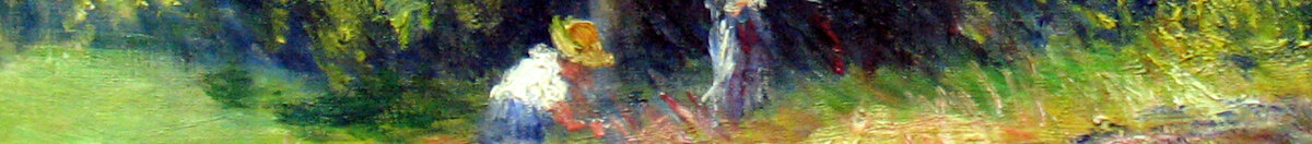 Blooming Chestnut Tree (Pierre-Auguste Renoir), Detail: Figuren mit Strohhüten unter dem Baum
