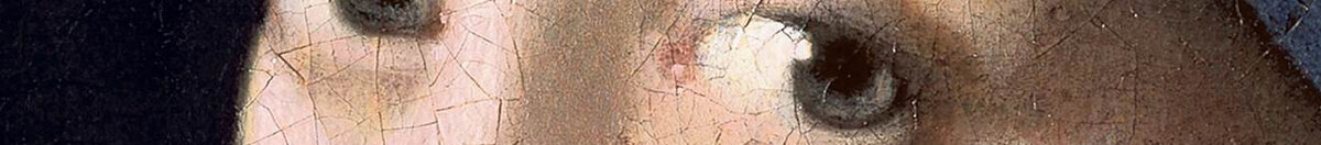 Girl with a Pearl Earring (Jan Vermeer van Delft), Detail: Blick über die Schulter