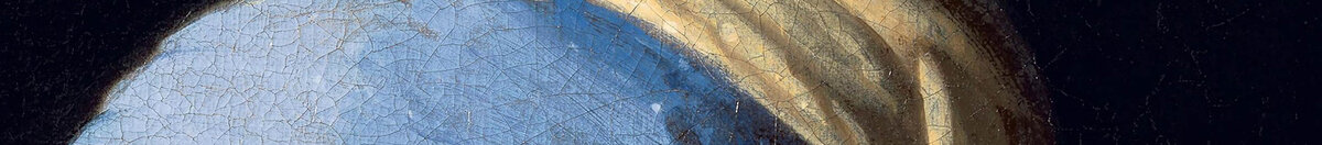 Girl with a Pearl Earring (Jan Vermeer van Delft), Detail: Blau-gelber Turban