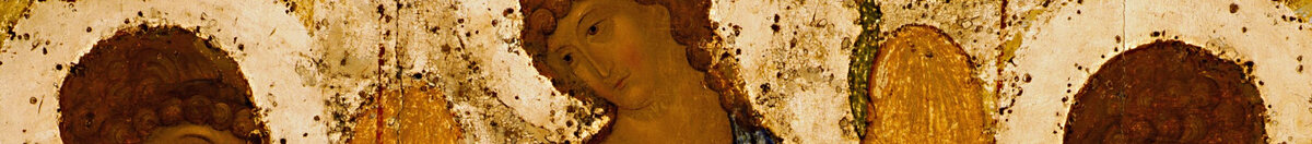 Holy Trinity (Troitsa) (Andrei Rublev), Detail: Gesicht des mittleren Engels