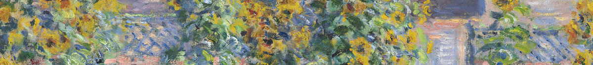 The Artist's Garden at Vétheuil, 1880 (Claude Monet), Detail: Sonnenblumen vor blauem Himmel