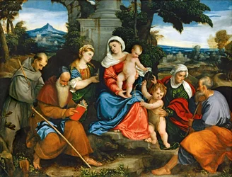 The Holy Family with Saints Francis, Anthony, Magdalene, John the Baptist, and Elizabeth