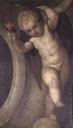 Putto with a Red Flower