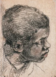 Head of Negro Boy, Drawing by Paolo Caliari Known as Veronese