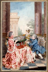 La belle Madame Caze, wife of the farmer general and her children