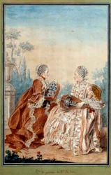 Madame de Julienne and Madame de Serre Doing Watercolour Music