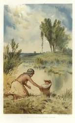 Launching the burial canoe