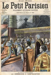 The coronation of Edward VII in Westminster. Cover of The Little Parisien, 24/08/1902