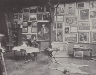 French Painter Alfred Philippe Roll in His Studio