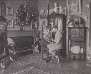 French painter Henri Gervex in his studio