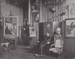 French painter Pascal Dagnan-Bouveret in his studio