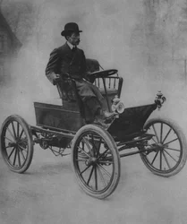 Santos Dumont Driving His Car