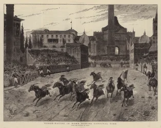 Horse-Racing in Rome during Carnival Time