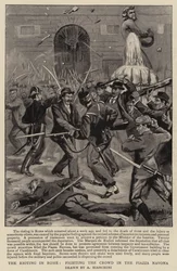 The Rioting in Rome, Fighting the Crowd in the Piazza Navona