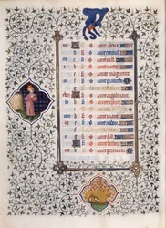 Page of the manuscript Les Tres Riches Hours du Duke Francois de Guise: The Lion