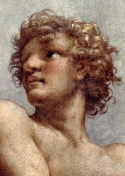 Vision of St John Evangelist on Patmos, Ascension of Christ among Apostles, or Christ in Glory by Antonio Allegri, known as Correggio (detail)