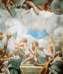 Ephebes and apostle, detail from Assumption of Virgin