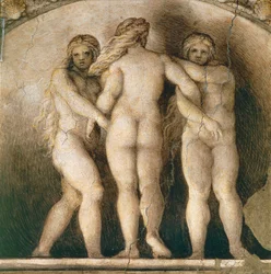 Lunette of three Fates (detail)