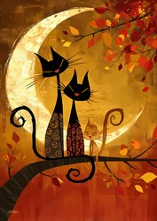 Feline Cute Cats Family Portrait