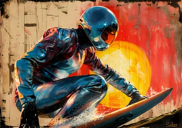 Surfer painting, Retro Movie poster