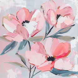 Abstract Pink Snow Flowers