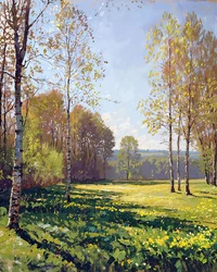 Landscape on a sunny spring day