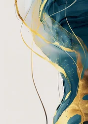 Abstract Minimalist Gold & Turquoise