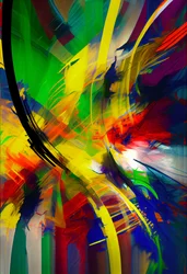 Abstract Digital Painting A Blend of Vibrant Colors