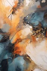 Abstract Painting, Blue & Orange Wave