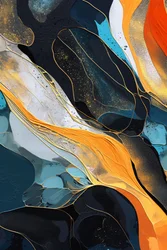 Abstract Blue Liquid Watercolor