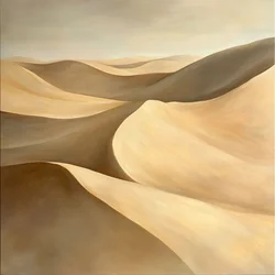 A Desert Landscape with Golden Hues & Rolling Hills