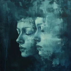 Double Face Painting in Sadness