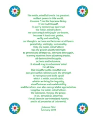 The Noble, Mindful Love Brings Us Calmness, Joy and Peace in Our Homeland Austria and in All Countries of This World