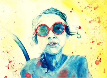 Girl with Red Sunglasses
