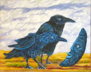 Moon and Crows