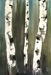 Birches in Green