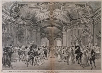 Illustrations for the opera Le Maschere by Pietro Mascagni for the performance at the Teatro alla Scala in Milan