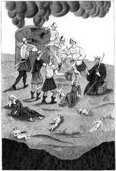 Jews taking the blood from Christian children for their mystic rites, 1849