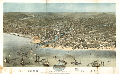 Chicago in 1868 from Schiller Street North Side to 12th Street South Side