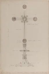 High Altar: proposed gold and silver cross, 5 ft high