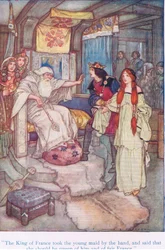 The king of France took the young maid by the hand, and said that she should be queen of him and fair France (King Lear), from Tales from Shakespeare pub. by Ward Lock & Co Ltd