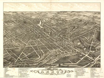 Panoramic View of the City of Akron, Summit County, Ohio 1882