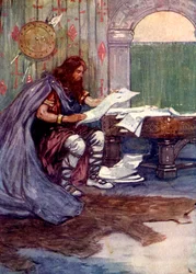 Alfred found much pleasure in reading, 9th century, 1905