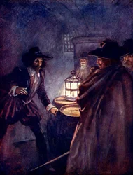 Stern Men with Drawn Swords Closed in Upon Him