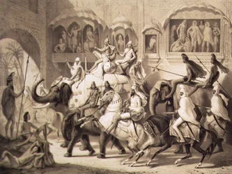 A Street in Lahore, from Voyage in India, Engraved by Louis Henri de Rudder