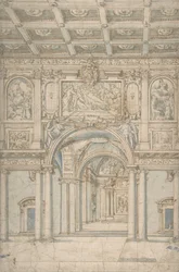 Study of the Interior of Santa Maria Maggiore in Rome, 1621-46